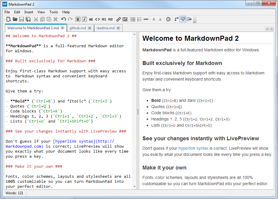 MarkdownPad Screenshot